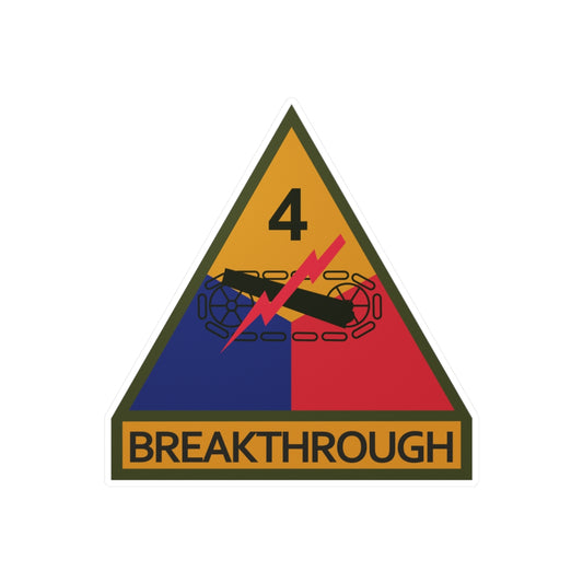 Kiss-Cut Vinyl Decals - SSI - 4th Armored Division w Name Tape X 300