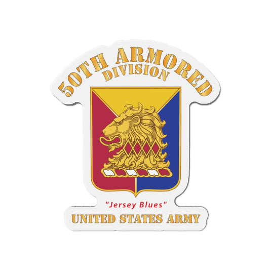 Die-Cut Magnets - Army - DUI - 50th Armored Division - Jersey Blues - US Army X 300