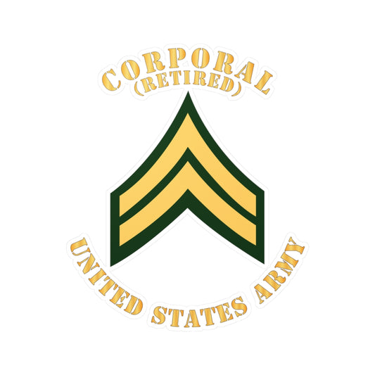 Kiss-Cut Vinyl Decals - Army - Corporal - CPL - Retired - Flat X 300