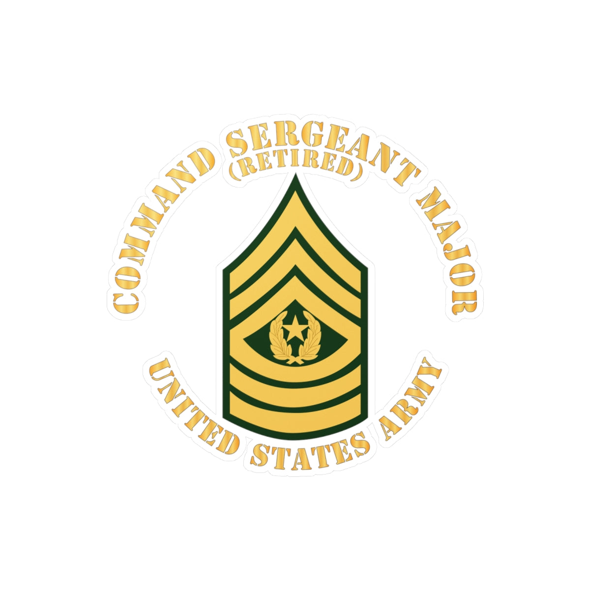 Kiss-Cut Vinyl Decals - Army - Command Sergeant Major - CSM - Retired - Flat X 300