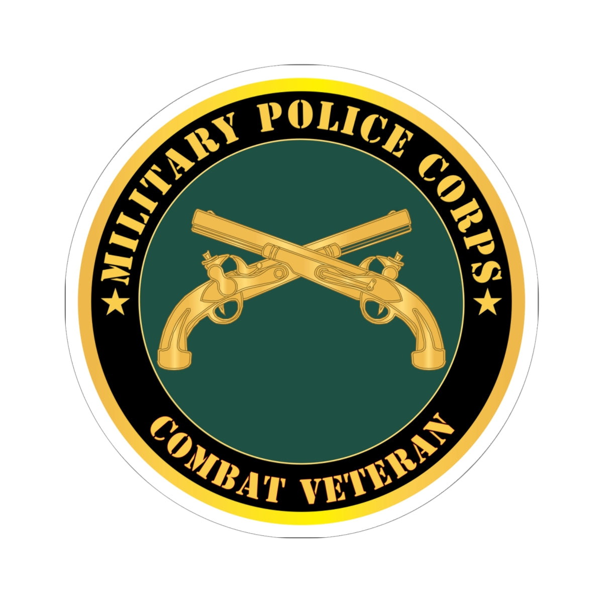 Kiss - Cut Stickers - Army - Military Police - Branch - Combat Veteran