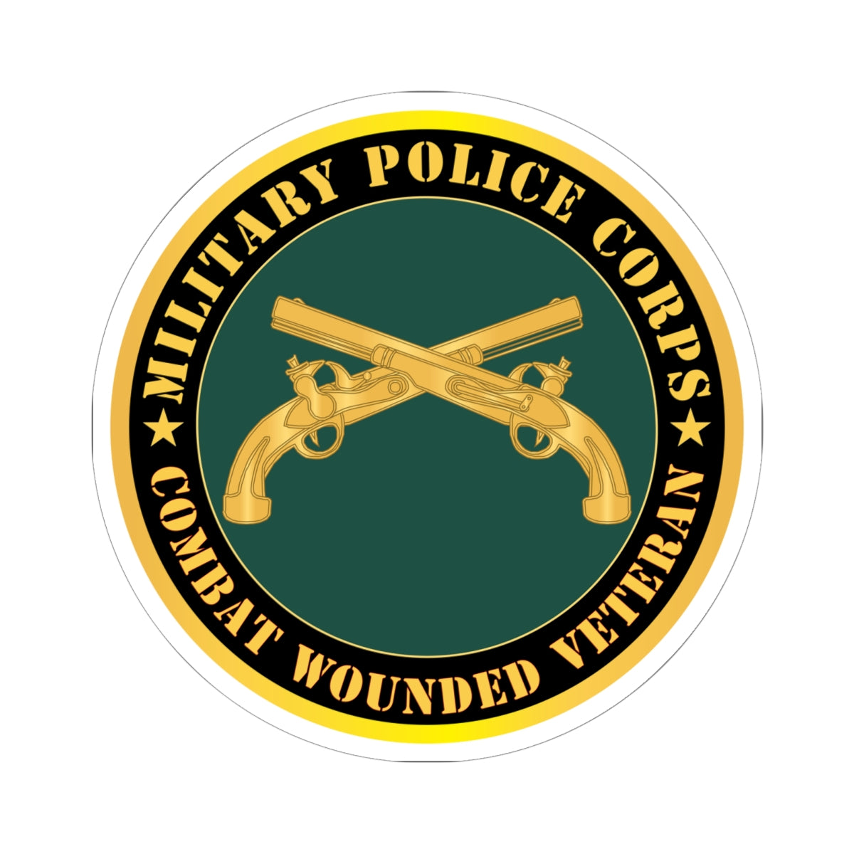 Kiss - Cut Stickers - Army - Military Police - Branch - Combat Wounded Veteran X 300