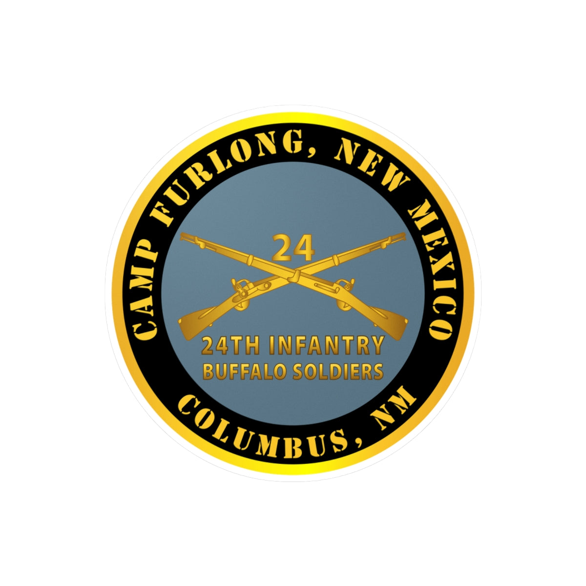 Kiss-Cut Vinyl Decals - Army -  Camp Furlong NM - Columbus NM w 24th Infantry Branch Buffalo Soldiers
