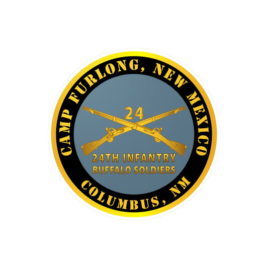 Kiss-Cut Vinyl Decals - Army -  Camp Furlong NM - Columbus NM w 24th Infantry Branch Buffalo Soldiers