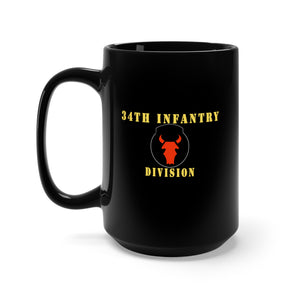 Black Mug 15oz - Army - 34th Infantry Division X 300 - Hat