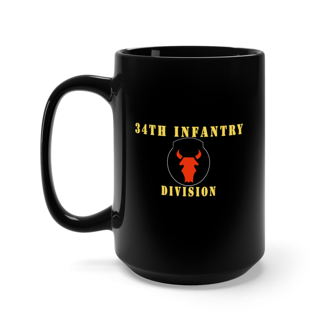 Black Mug 15oz - Army - 34th Infantry Division X 300 - Hat