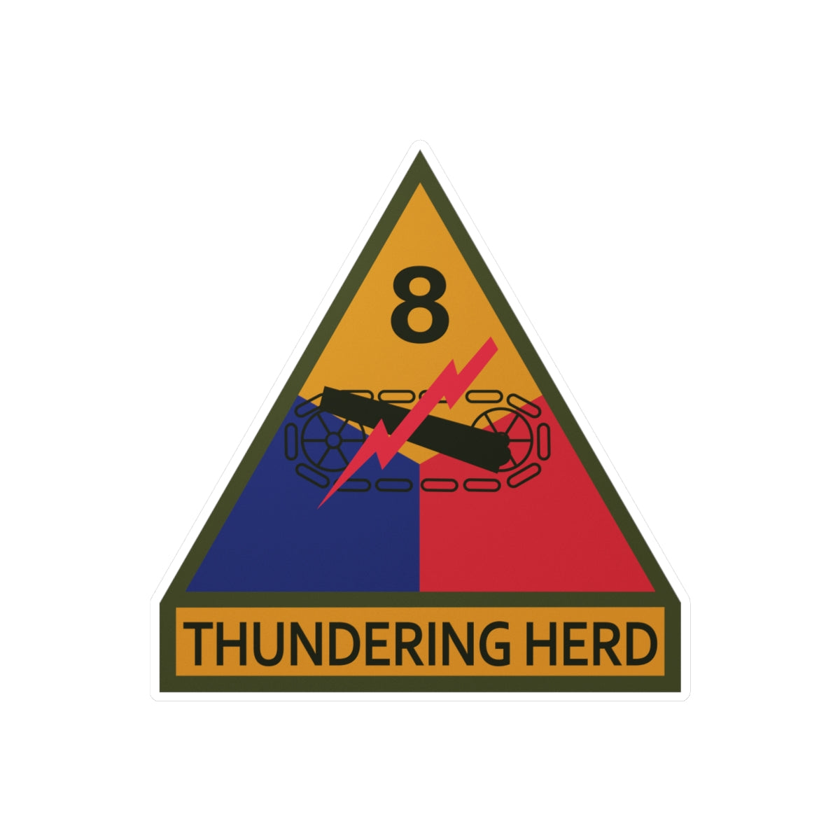 Kiss-Cut Vinyl Decals - SSI - 8th Armored Division w Name Tape X 300