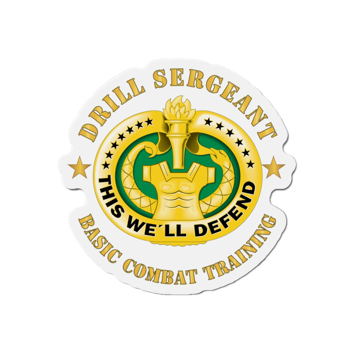 Die-Cut Magnets - Drill Sgt Badge - Basic Combat Training X 300