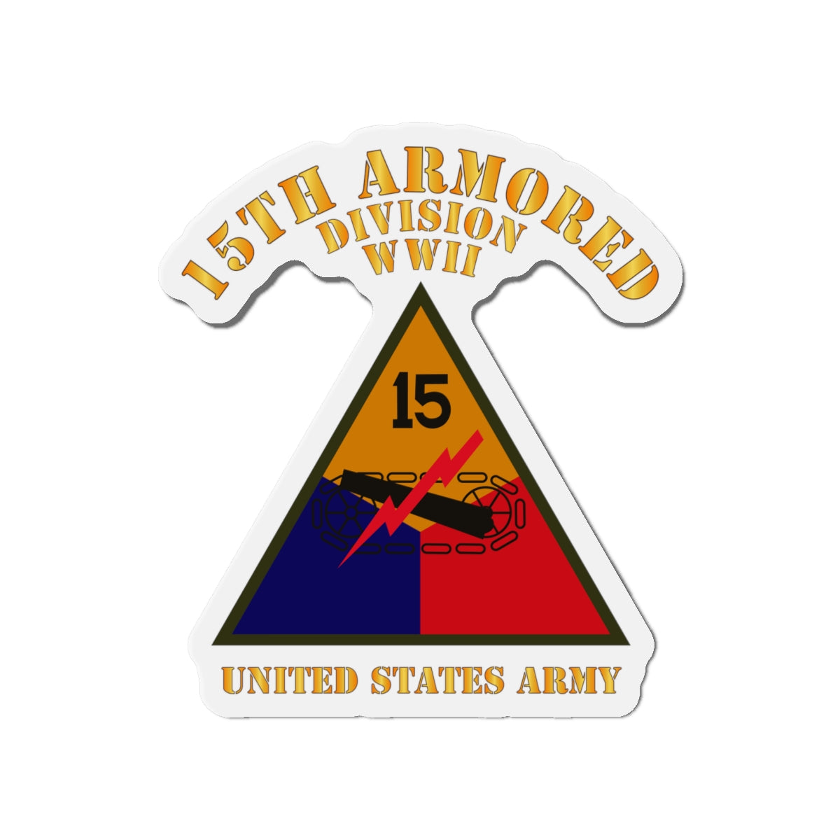 Die-Cut Magnets - Army - SSI - 15th Armored Division - WWII - US Army X 300