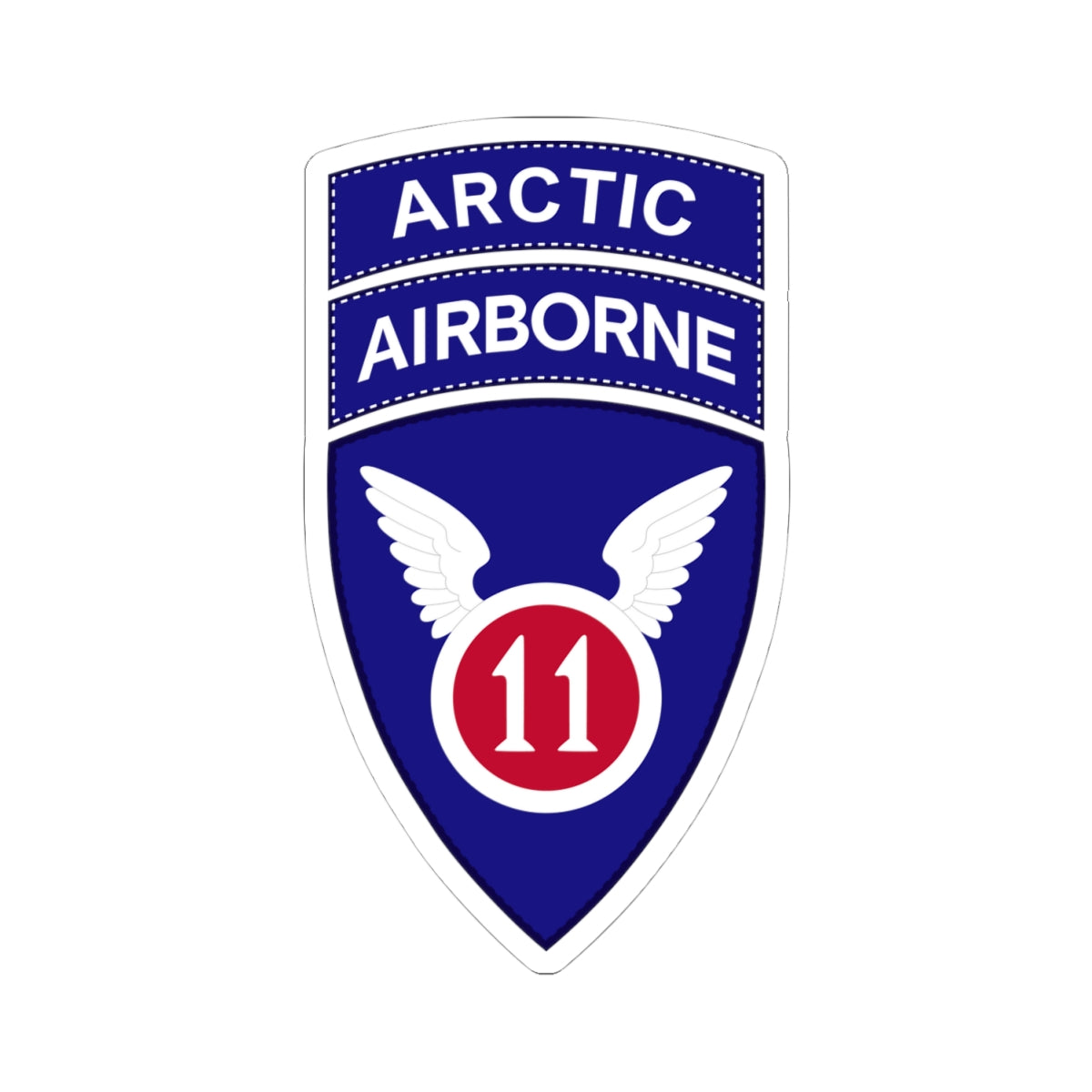 Kiss-Cut Stickers - 11th Airborne Division w Arctic Tab wo Txt X 300