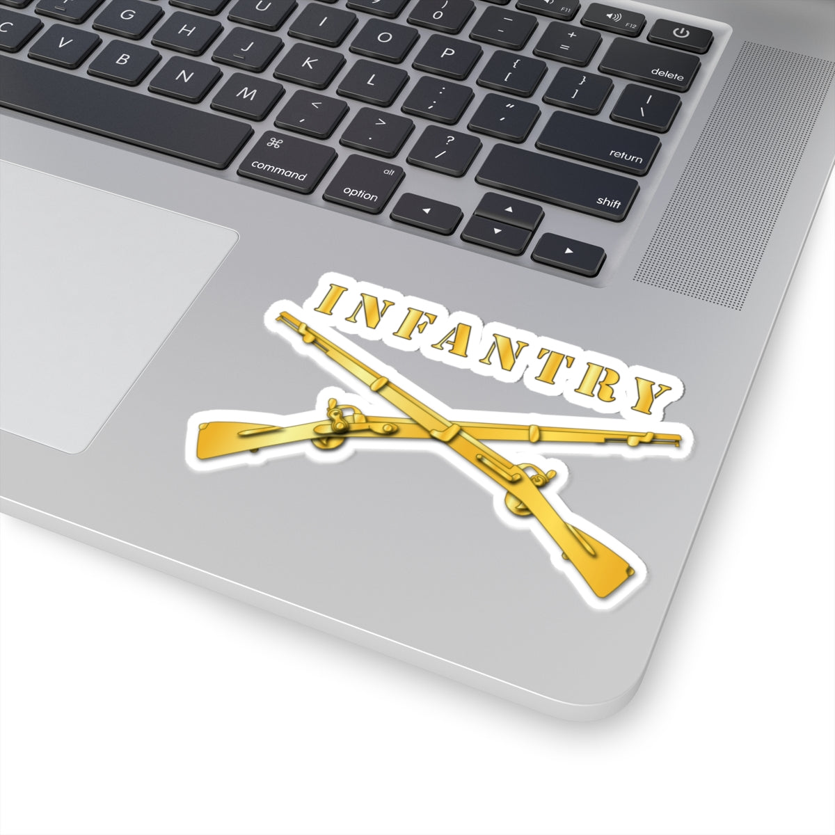 Kiss-Cut Stickers - Infantry Br - Crossed Rifles w Gradient Outline