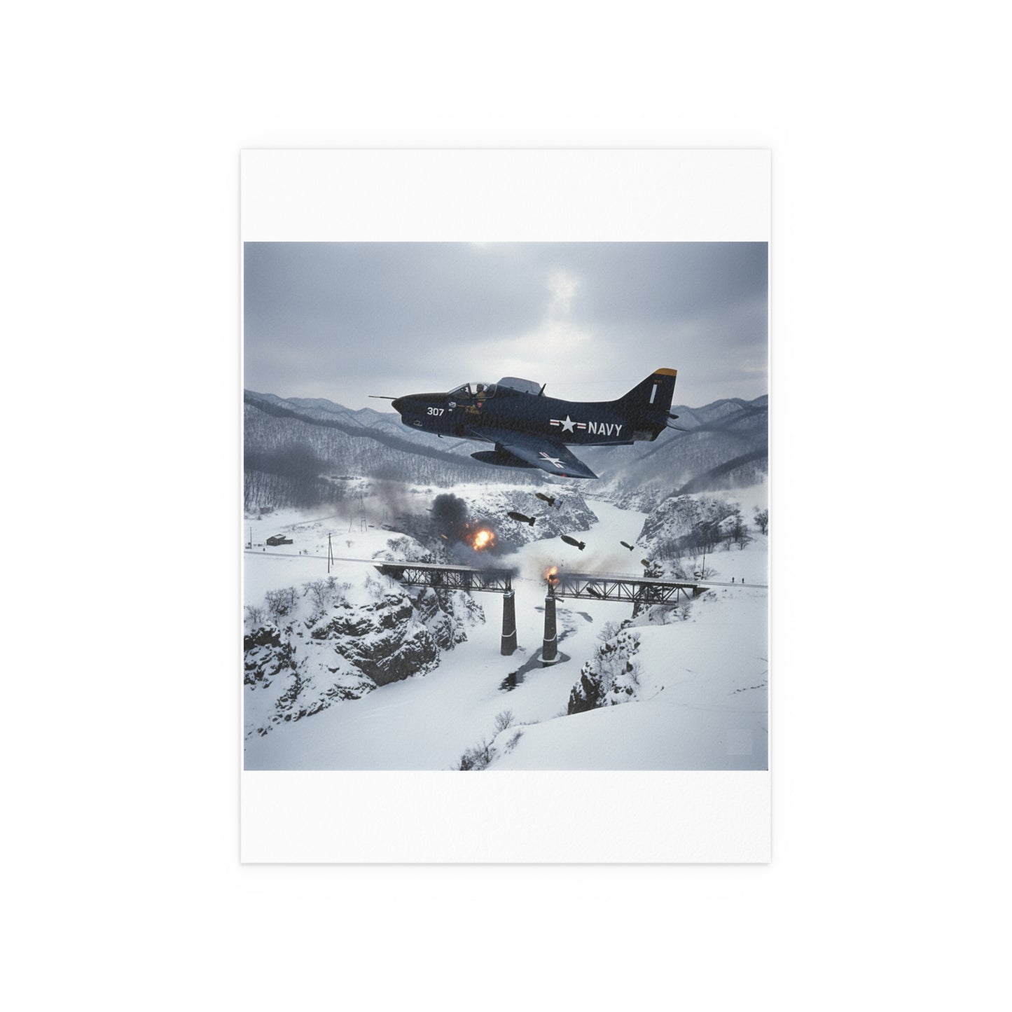 Indoor and Outdoor Silk Posters - Attack at Majon-ni and Samdong-ni during Korean War