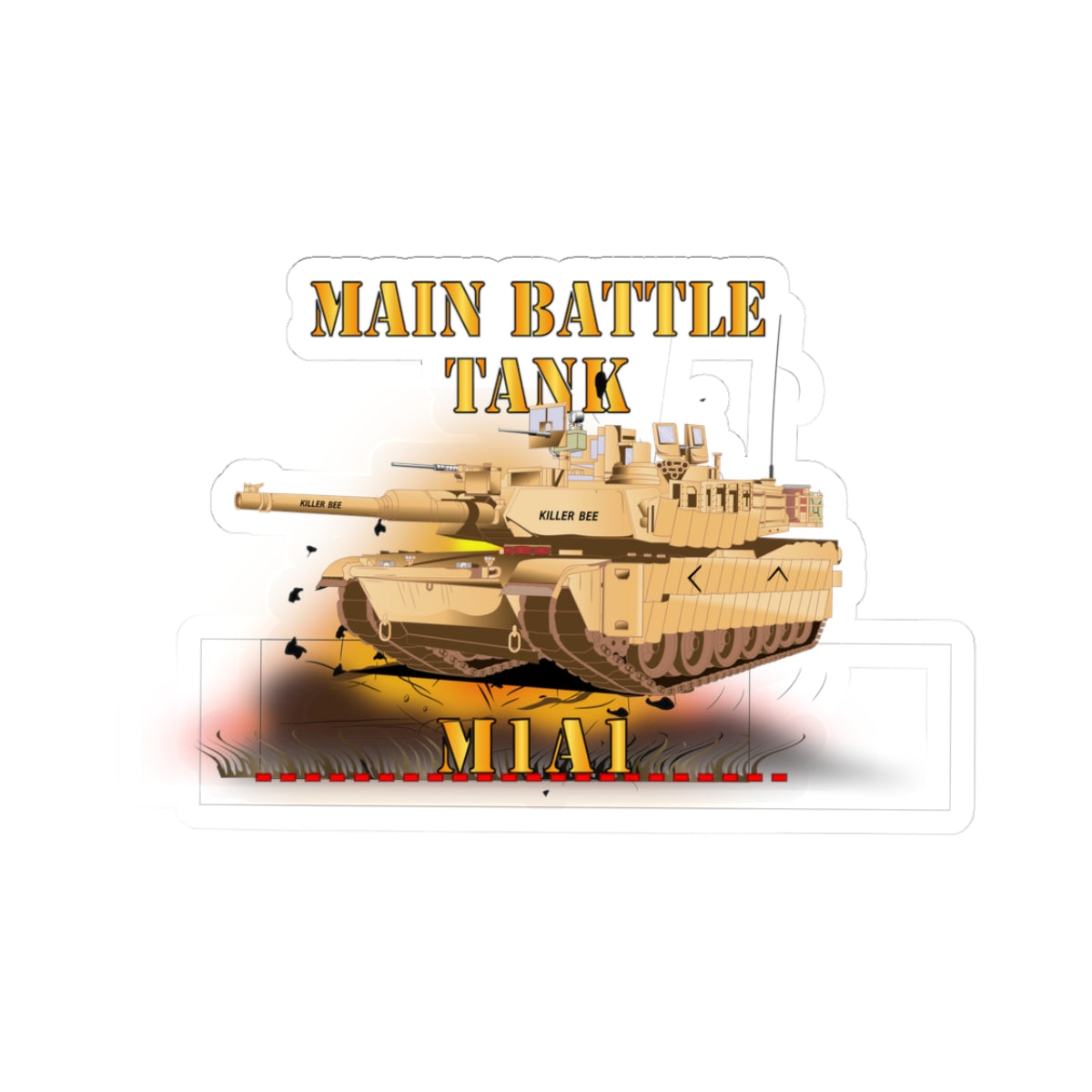 Kiss-Cut Stickers - Main Battle Tank - M1A1 X 300