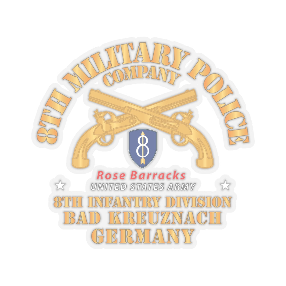 Kiss-Cut Stickers - 8th MP Company - 8th ID - Bad Kreuznach Germany