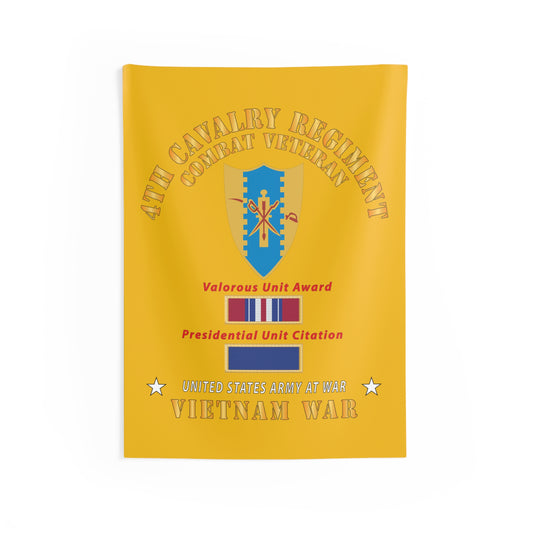 Indoor Wall Tapestry - Army - 4th Cavalry Regiment - Vietnam War w PUC and VUA X 300