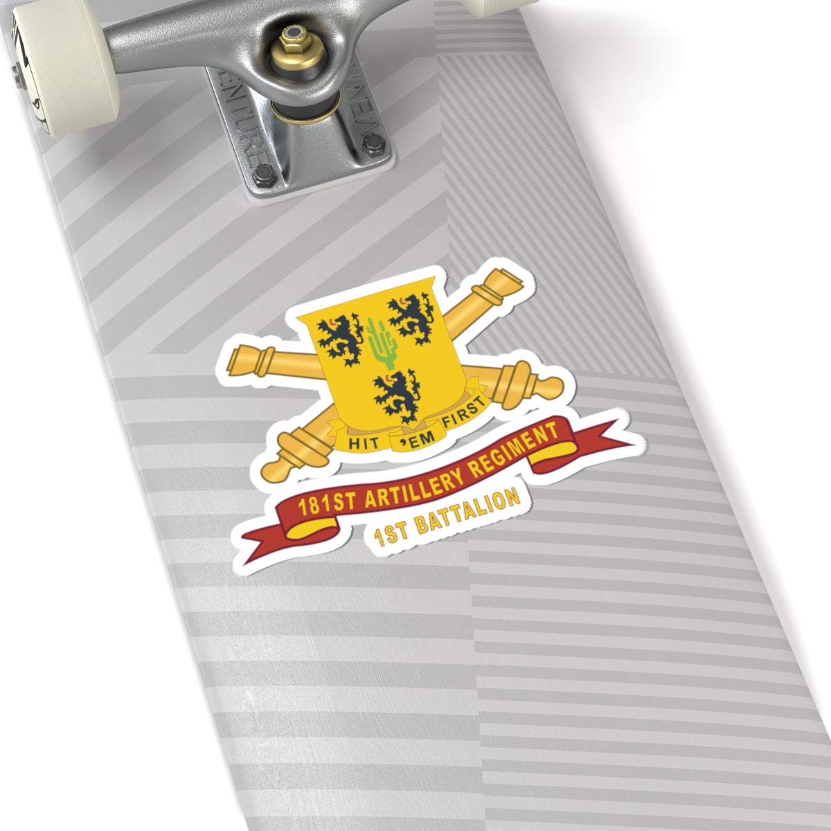 Kiss-Cut Stickers - 181st Field Artillery Regiment - DUI w Br - Ribbon, 1st Battalion X 300