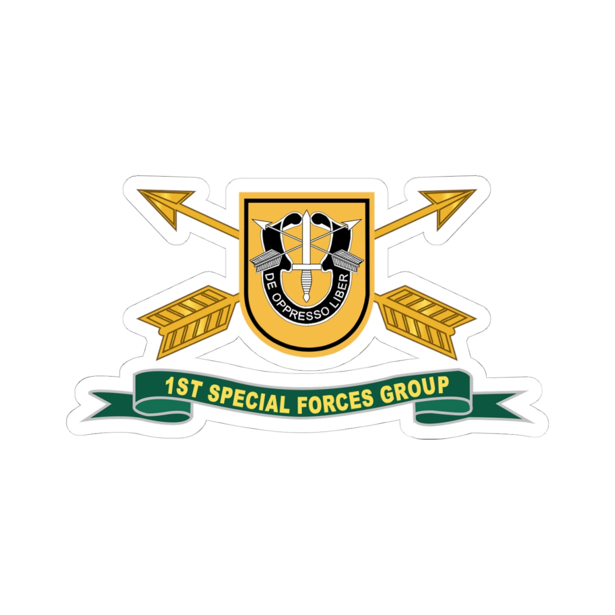 Kiss-Cut Stickers - 1st Special Forces Group - Flash w Br - Ribbon X 300