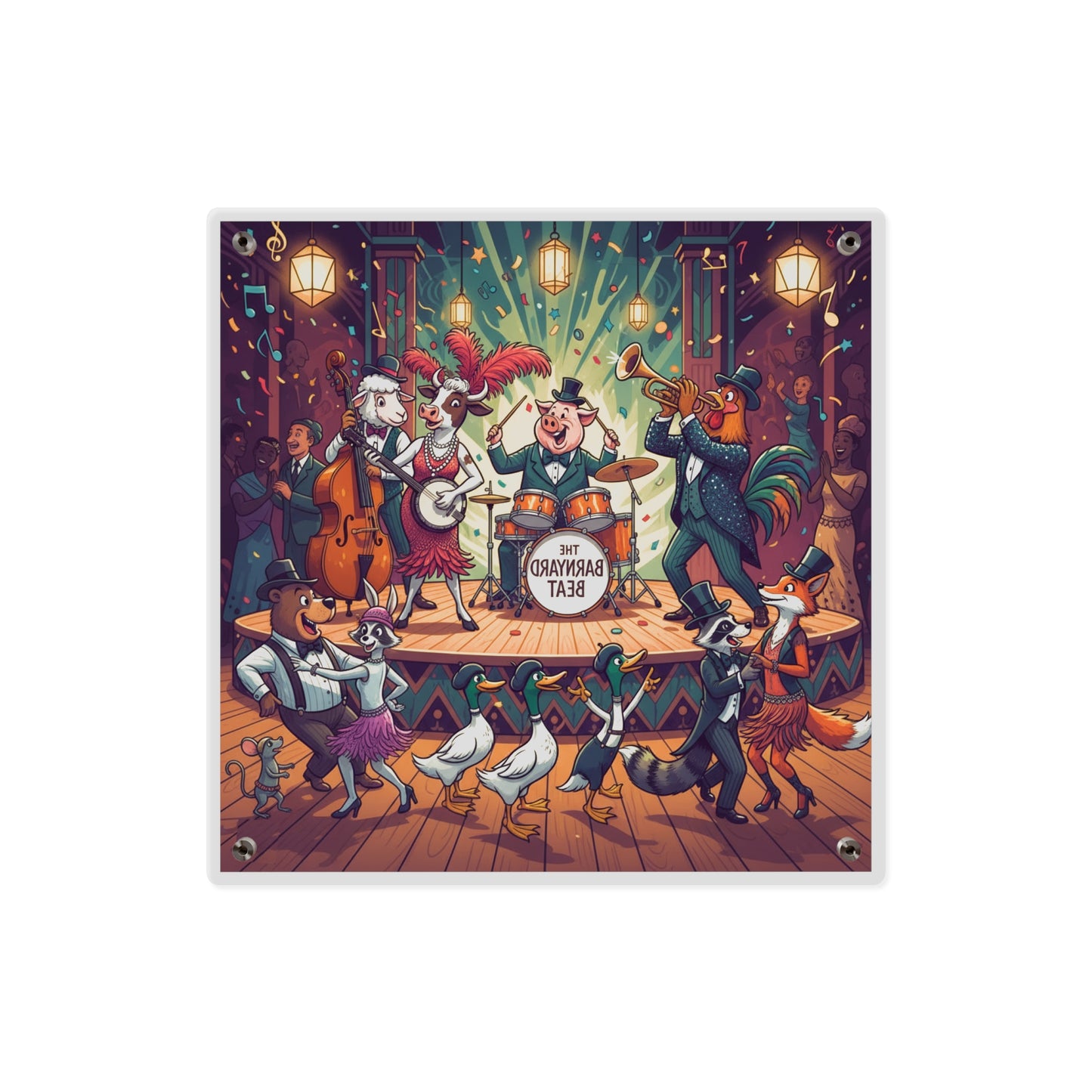 Acrylic Wall Art Panel - Farm Band Dance