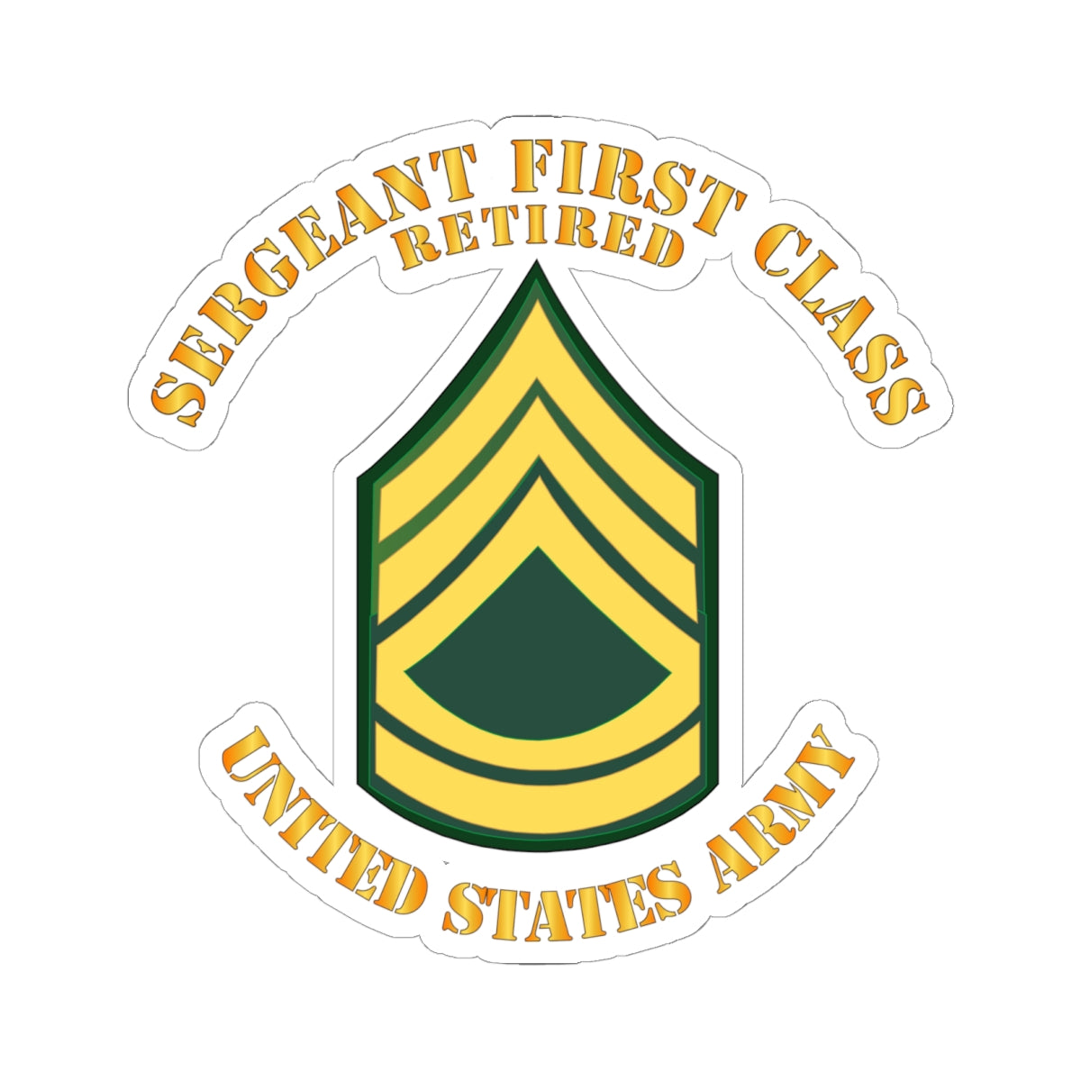 Kiss-Cut Stickers - Sergeant First Class - Retired