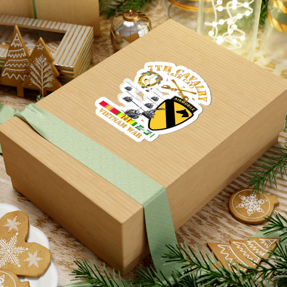 Kiss-Cut Stickers - 7th Cavalry (Air Cav) - 1st Cav Division w SVC