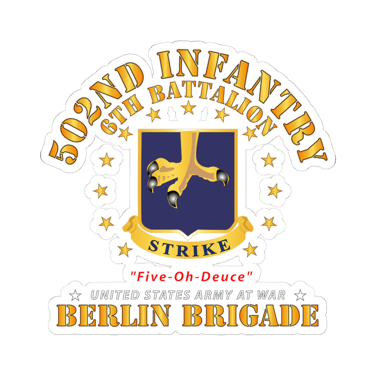 Kiss-Cut Stickers - 6th Battalion 502nd Infantry - Berlin Brigade X 300