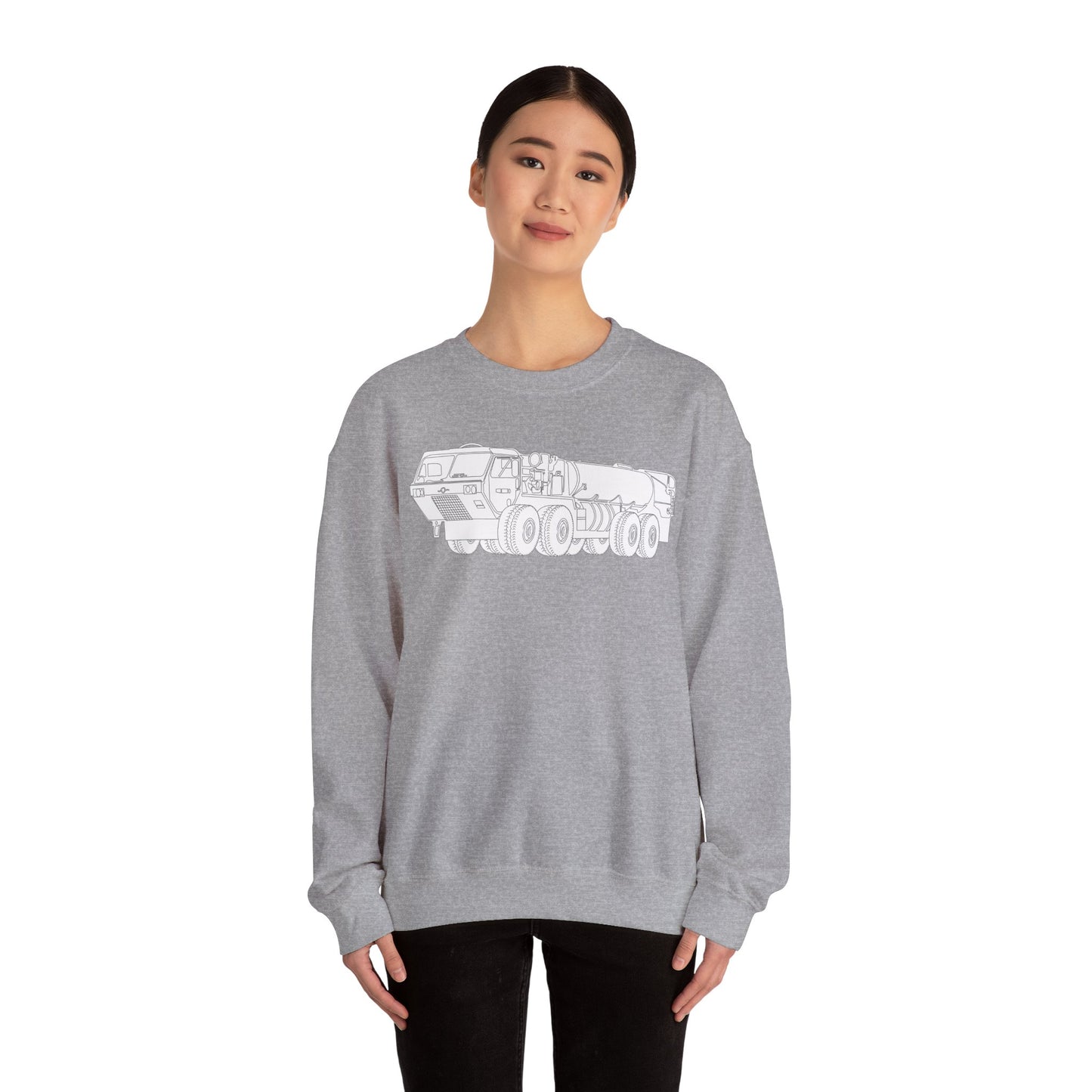 Crewneck Sweatshirt - Vehicle - Fuel Truck - Front Left Oblique X 300