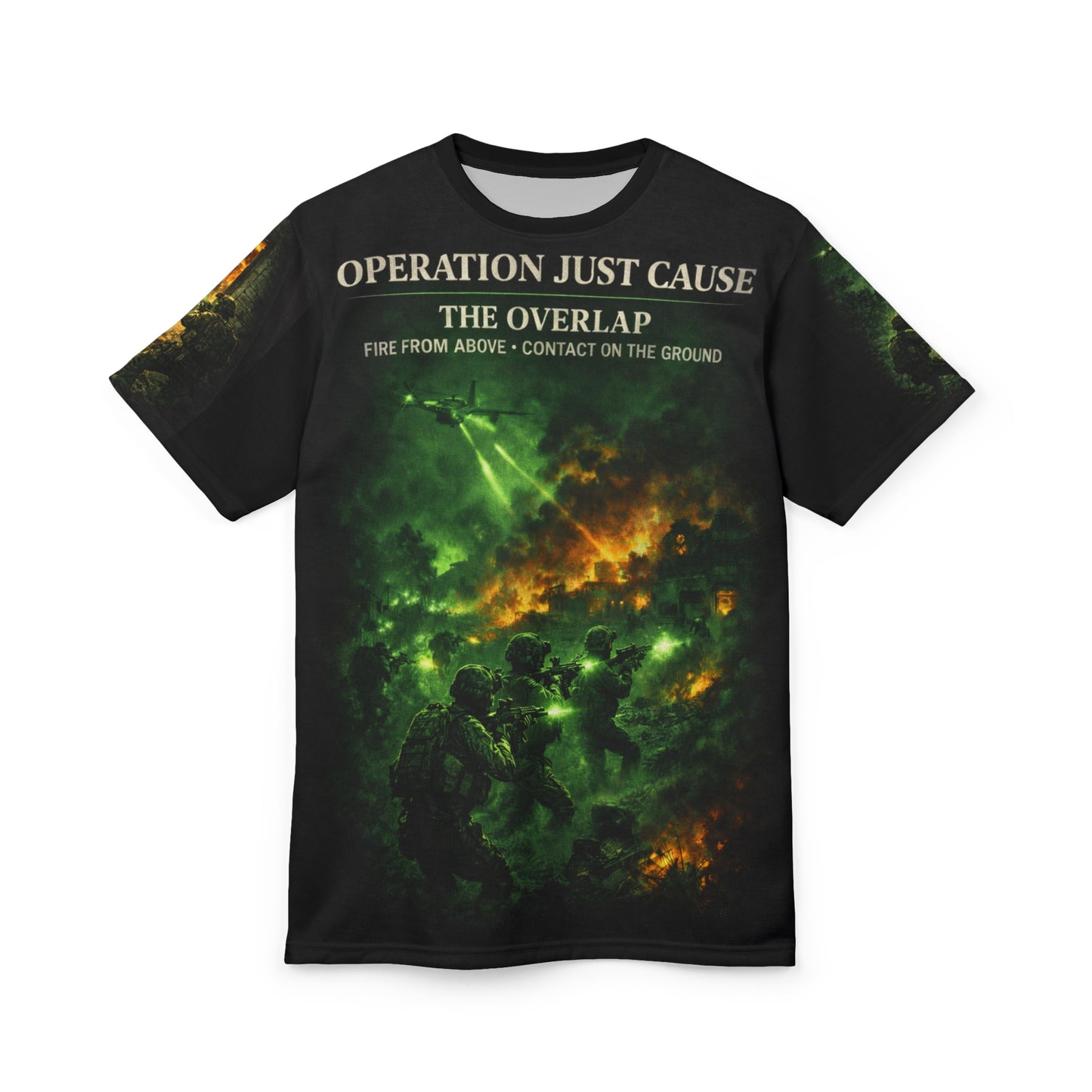 Operation Just Cause Veterans Tribute Tee — "Fire From Above" Ground Attack Commandancia