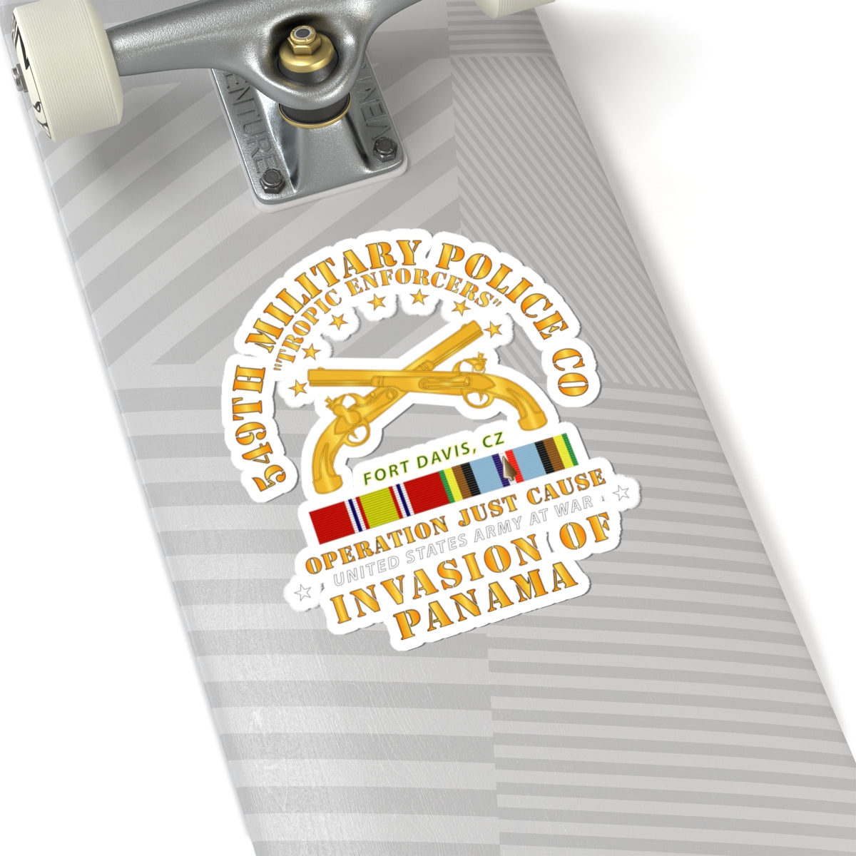 Kiss-Cut Stickers - Just Cause - 549th Military Police Co - Ft Davis, CZ w Svc Ribbons