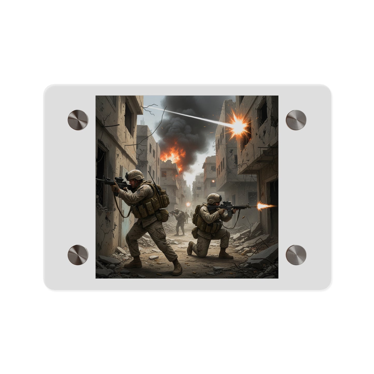 Acrylic Wall Art Panel - Marines in  the 2nd Battle of Fallujah