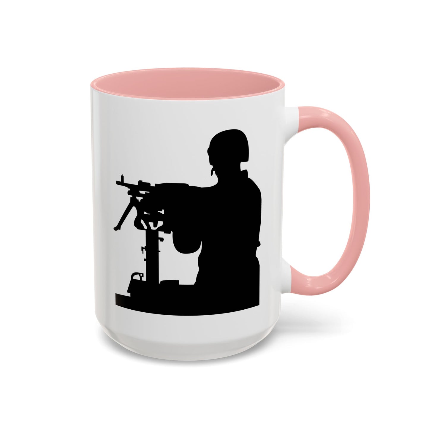 Accent Coffee Mug (11oz & 15oz) - Army - Soldier - MG Vehicle Mounted - Silhouette X 300