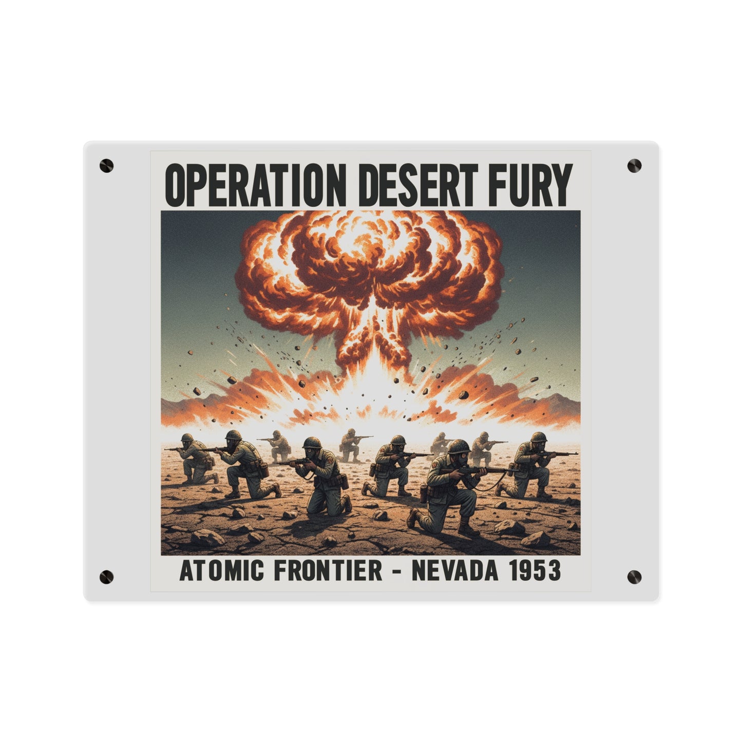 Acrylic Wall Art Panel - Atomic Testing in Nevada Desert Operation Fury