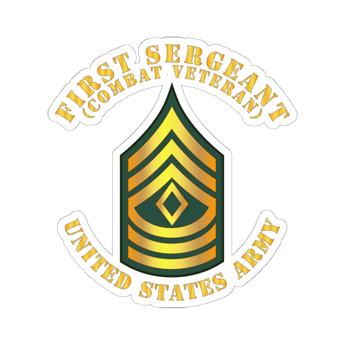 Kiss-Cut Stickers - First Sergeant - 1SG - Combat Veteran