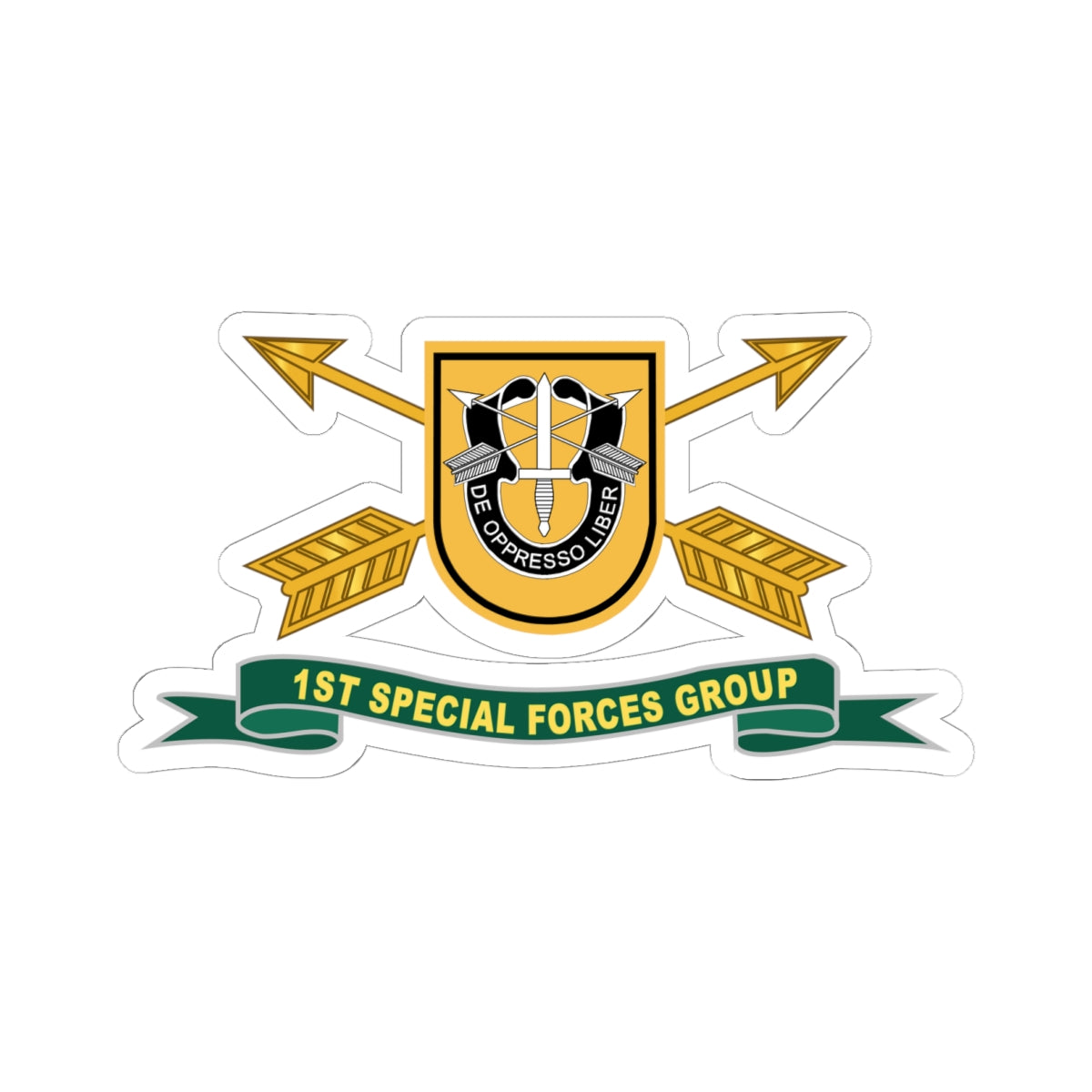 Kiss-Cut Stickers - 1st Special Forces Group - Flash w Br - Ribbon X 300