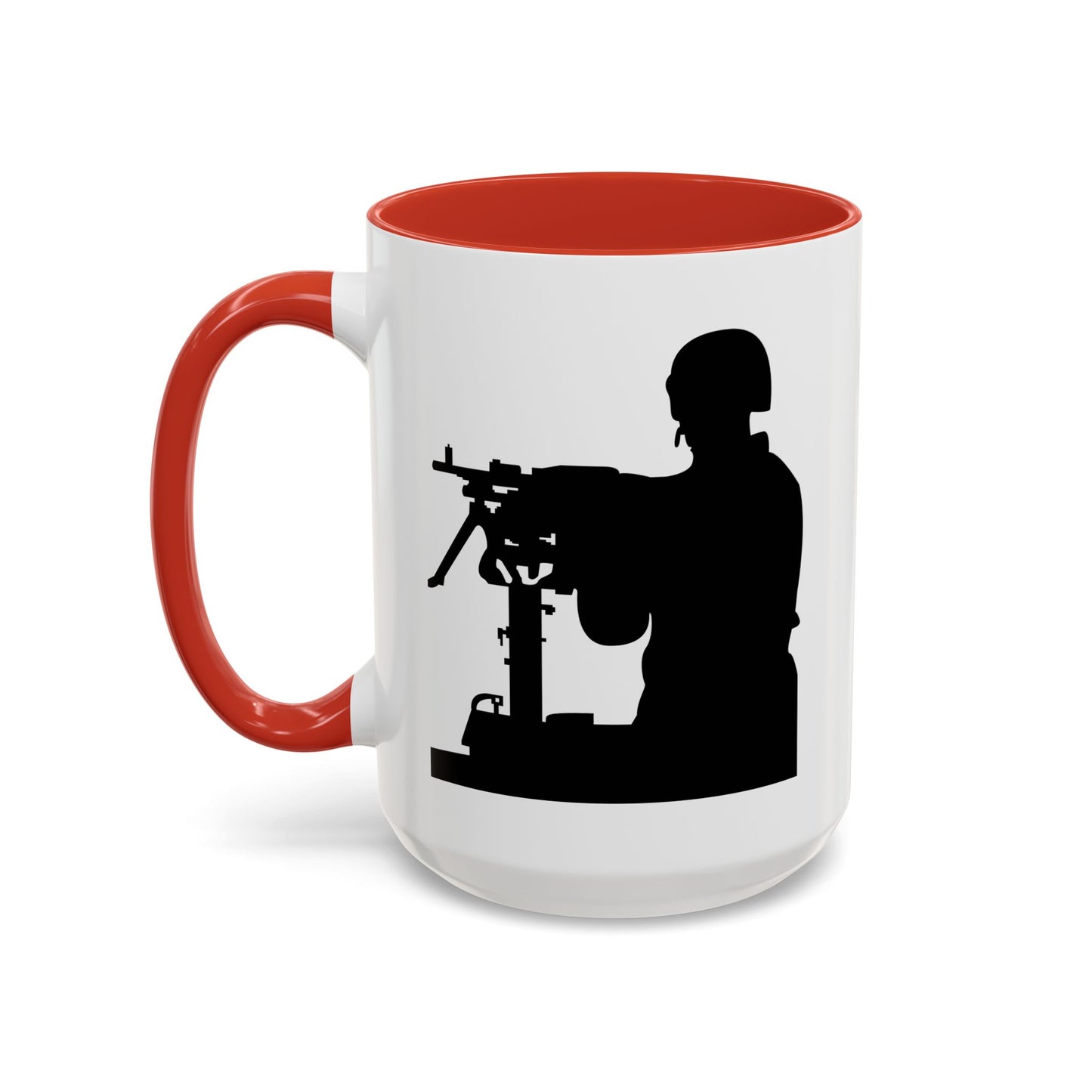 Accent Coffee Mug (11oz & 15oz) - Army - Soldier - MG Vehicle Mounted - Silhouette X 300