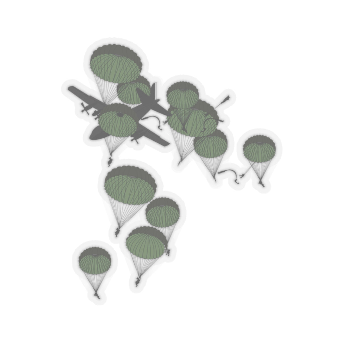 Kiss-Cut Stickers - Paratrooper - Mass Tac - 1 AC - 2 Doors - w Jumpers X 300