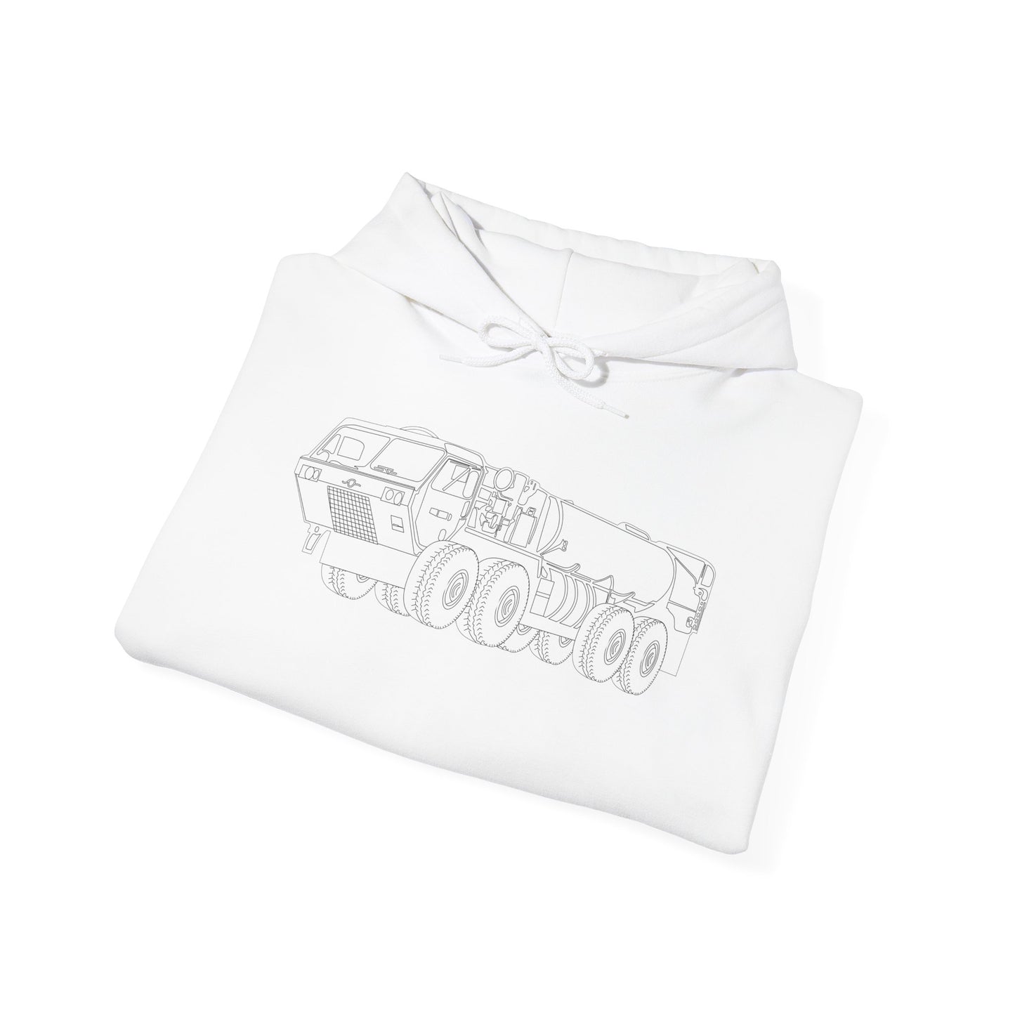 Unisex Heavy Blend Hooded Sweatshirt - Vehicle - Fuel Truck - Front Left Oblique X 300