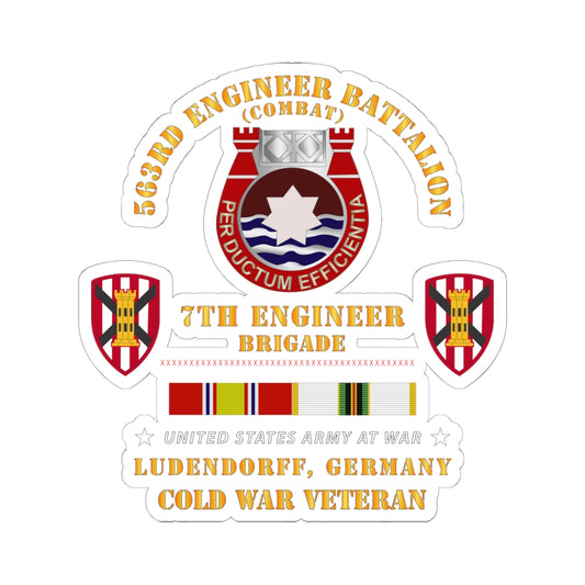 Kiss-Cut Stickers - 563rd Engineer Bn, 7th Eng Bde, Ludendorff, Germany w COLD SVC X 300