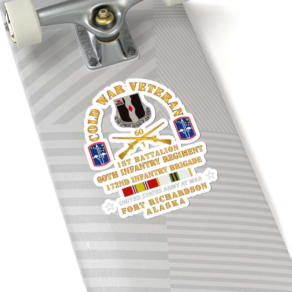 Kiss-Cut Stickers - Cold War Vet - 1st Bn, 60th Inf - 172nd In Bde - Ft Richardson AK w COLD SVC X 300