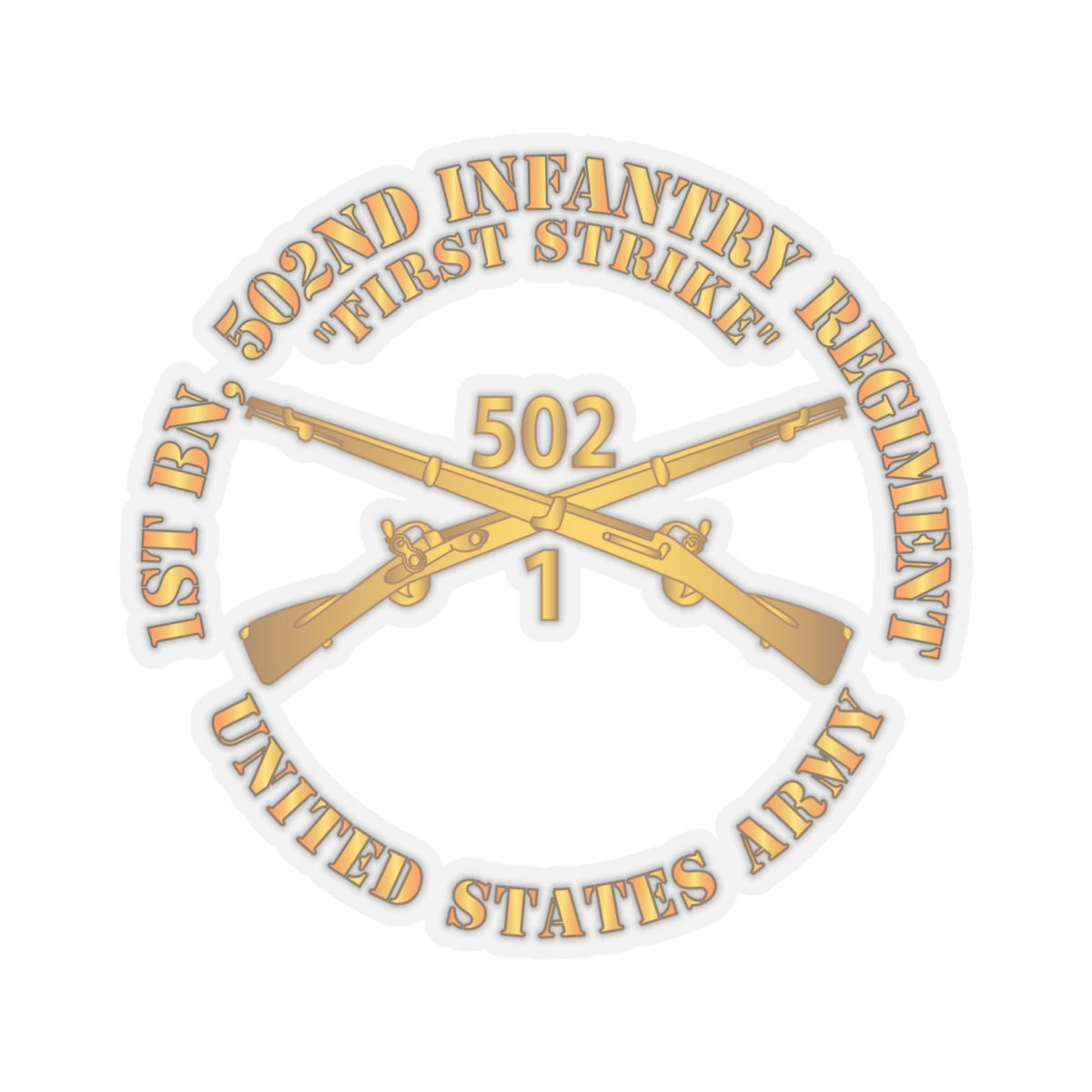 Kiss-Cut Stickers - 1st Bn 502nd Infantry Regt - First Strike - Infantry Br
