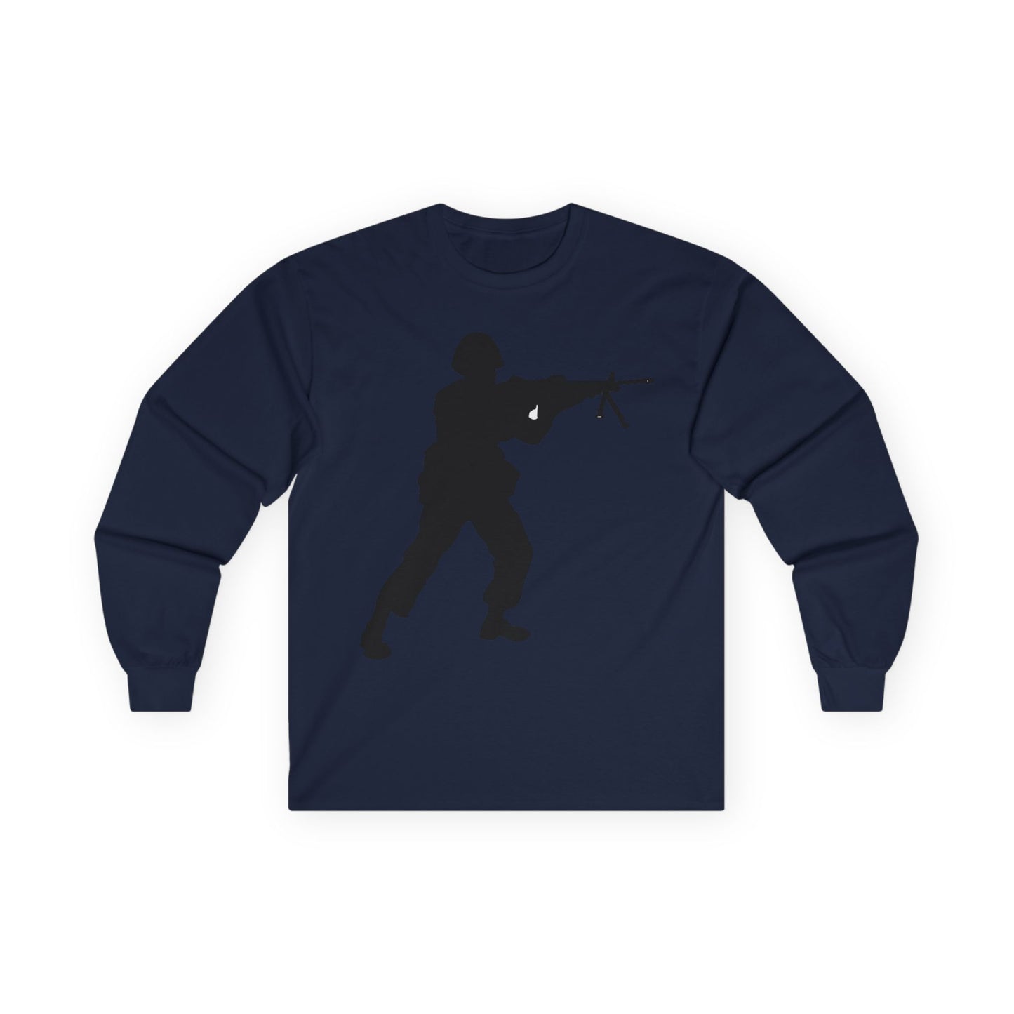 Unisex Ultra Cotton Long Sleeve Tee -Army - Soldier - MG Assault - Silhouette X 300