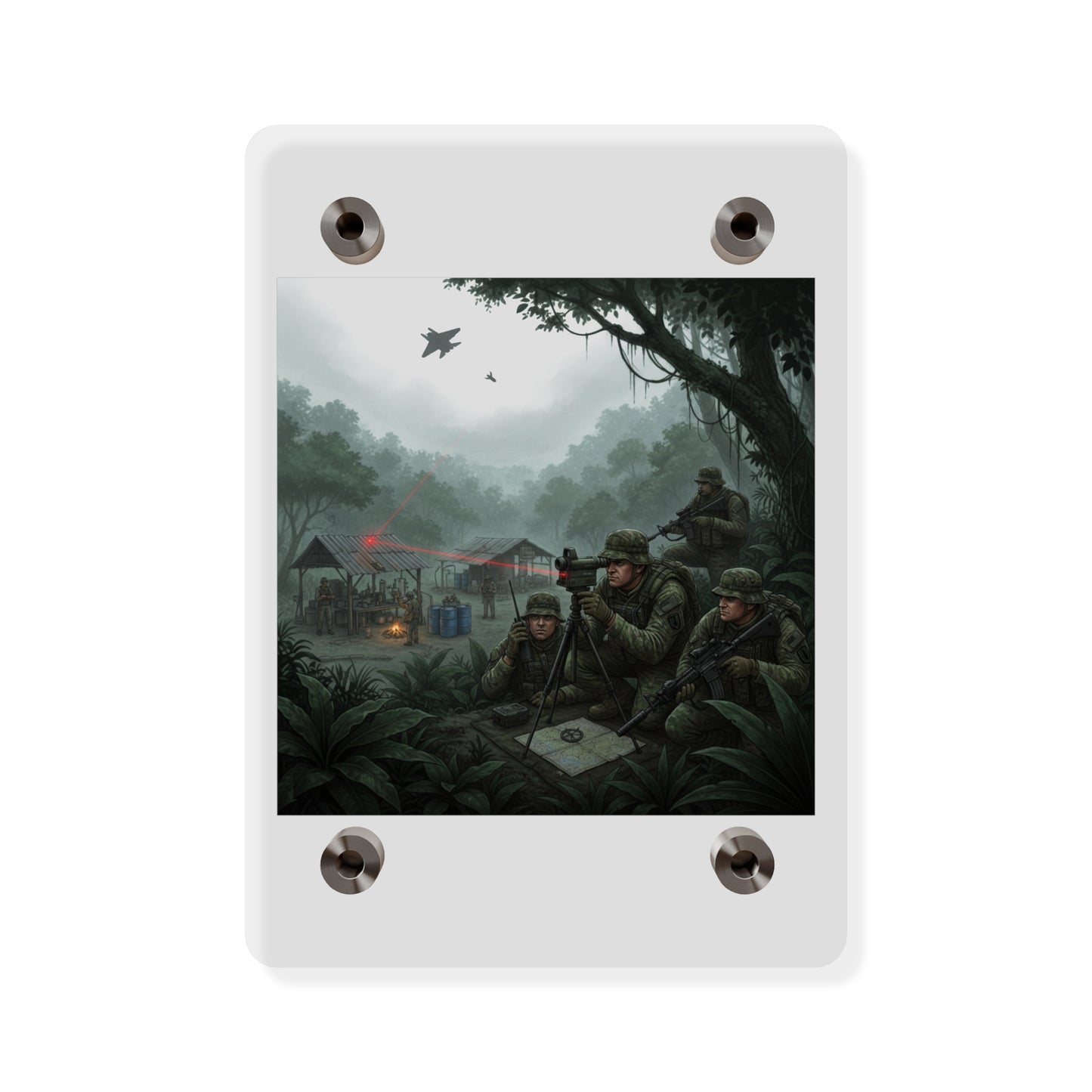 Acrylic Wall Art Panel - SOF Team Hitting a Jungle Drug Lab