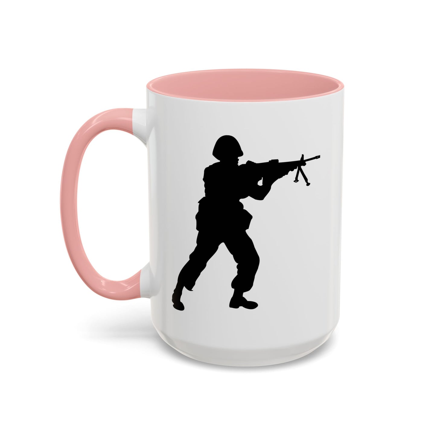 Accent Coffee Mug (11oz & 15oz) - Army - Soldier - MG Assault - Silhouette X 300
