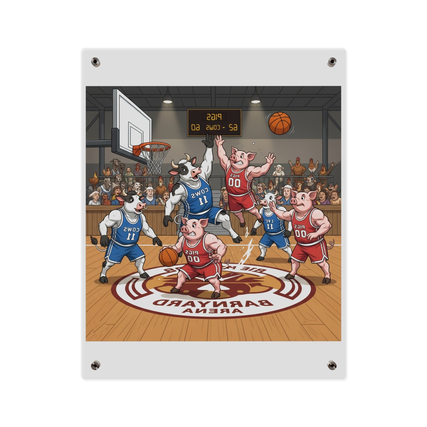 Acrylic Wall Art Panel - Pigs vs Cows