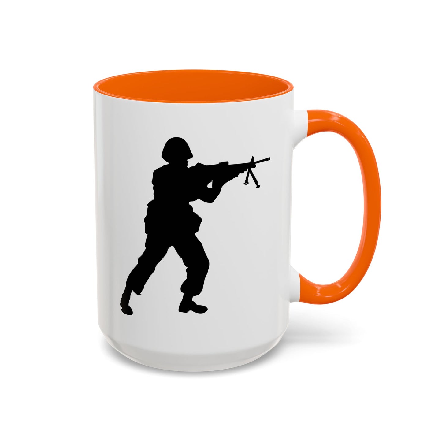 Accent Coffee Mug (11oz & 15oz) - Army - Soldier - MG Assault - Silhouette X 300