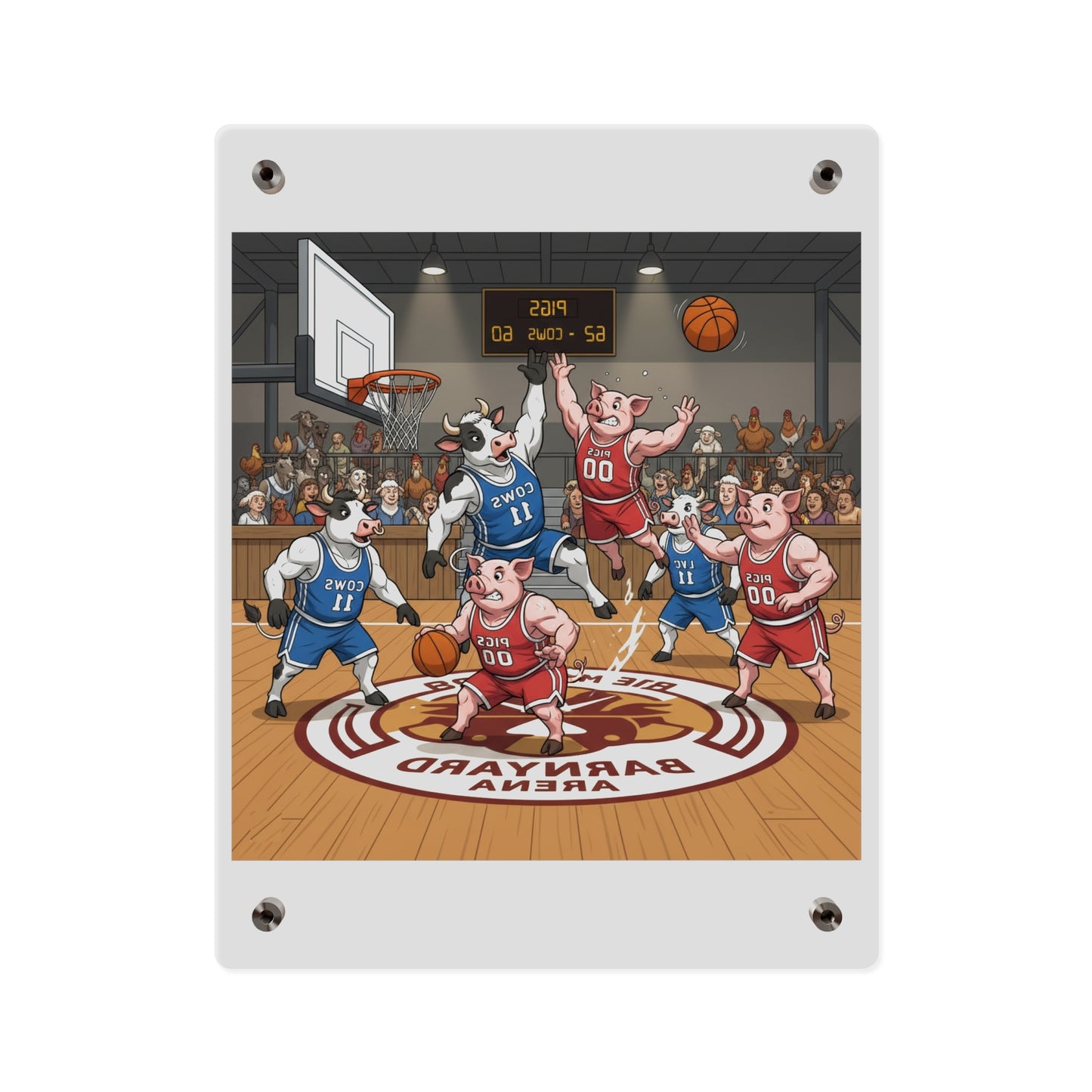 Acrylic Wall Art Panel - Pigs vs Cows