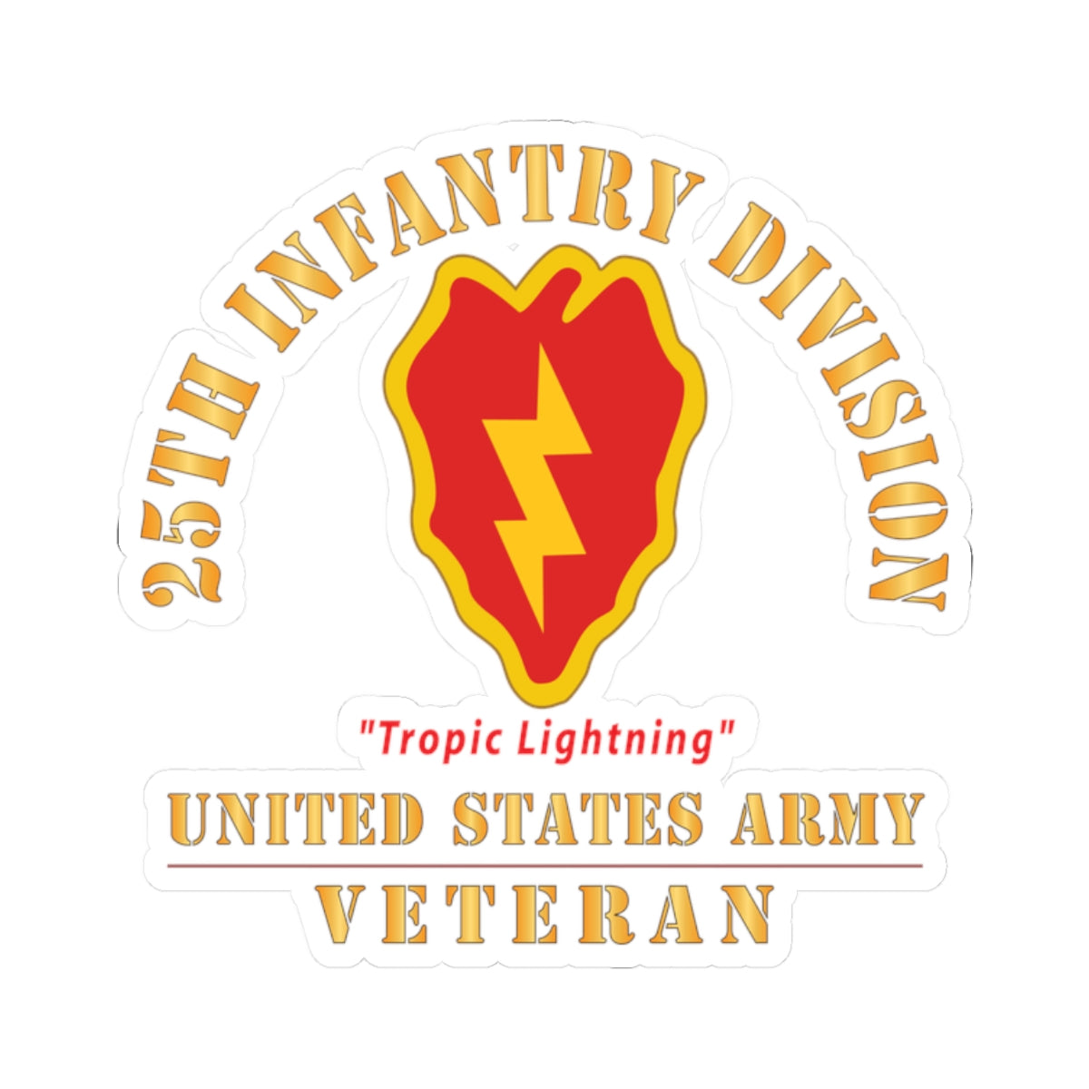 Kiss-Cut Stickers - SSI - 25th Infantry Division - Tropic Lightning - US Army Veteran X 300