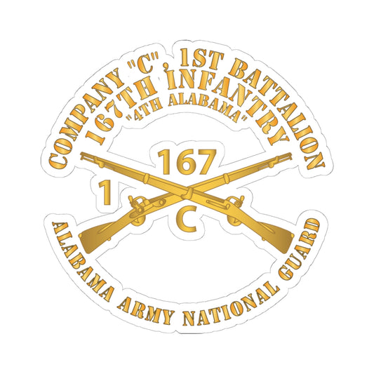 Kiss-Cut Stickers - Company C, 1st Bn, 167th Infantry - 4th Alabama - ALARNG - Inf Branch X 300