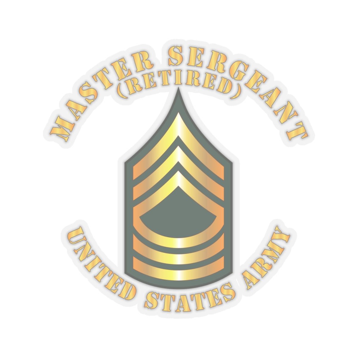 Kiss-Cut Stickers - Master Sergeant - MSG - Retired