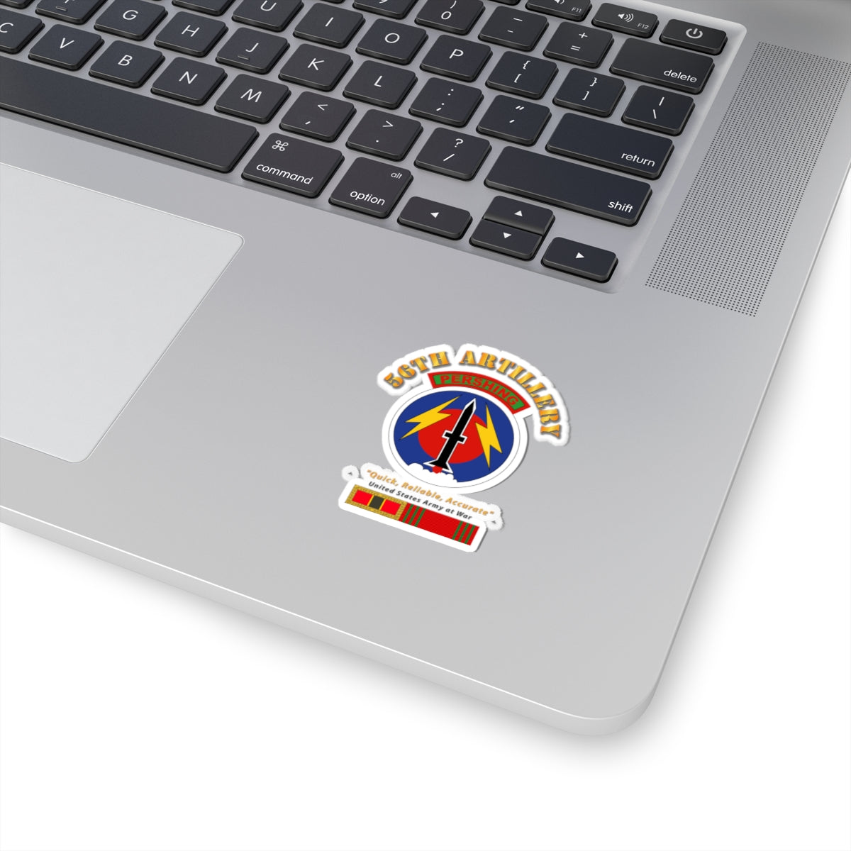 Kiss-Cut Stickers - 56th Artillery - Pershing w Svc Medals