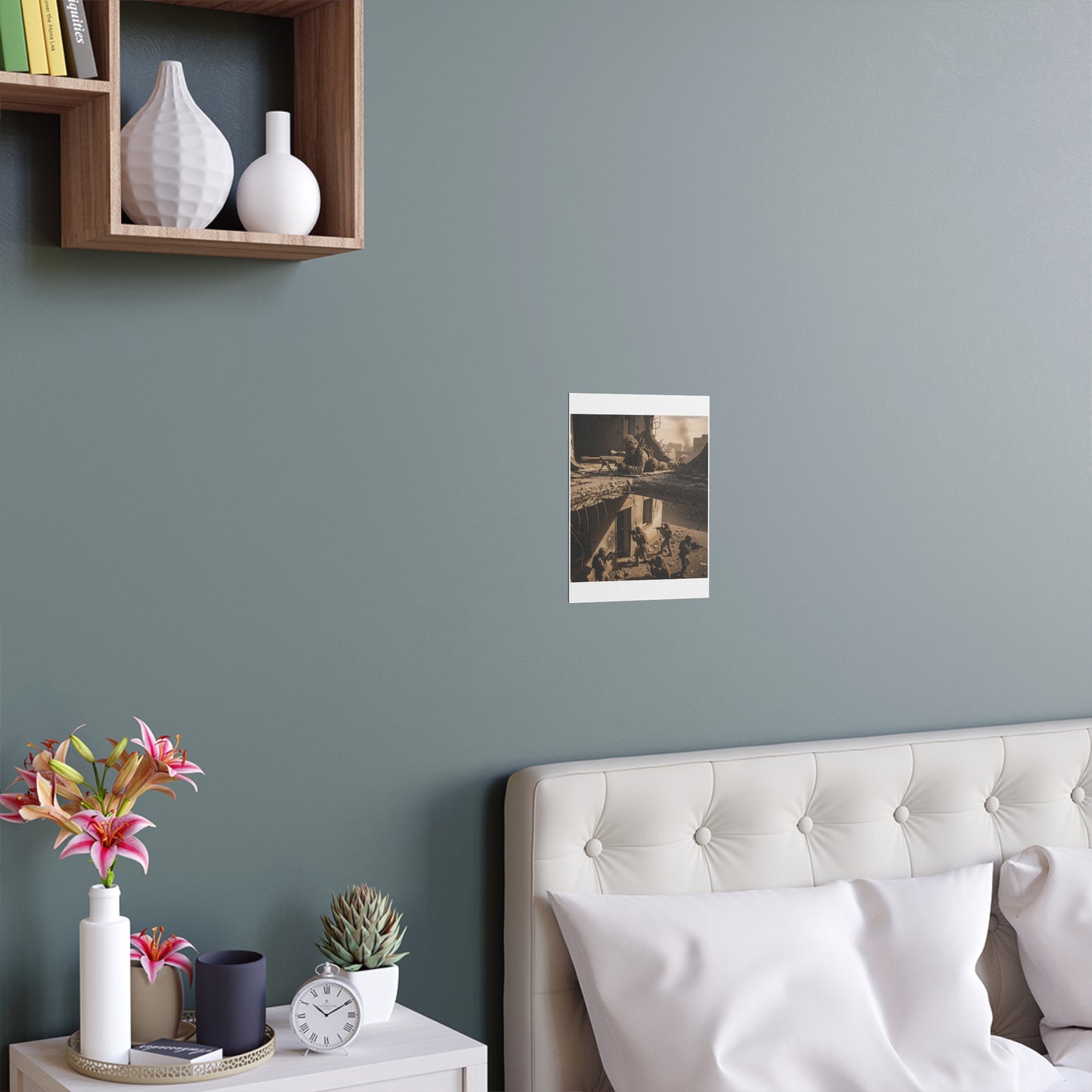 Indoor and Outdoor Silk Posters - Marine Sniper Providing Overwatch for Breach Team